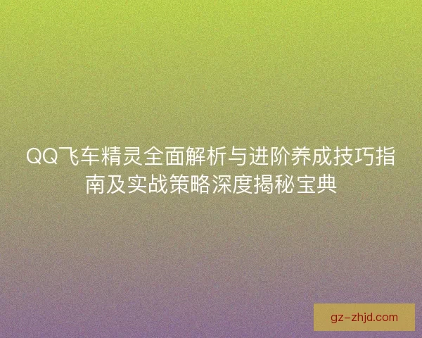 QQ飞车精灵全面解析与进阶养成技巧指南及实战策略深度揭秘宝典