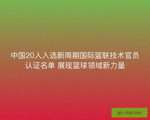 中国20人入选新周期国际篮联技术官员认证名单 展现篮球领域新力量